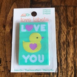 3/$10   3 pack Iron on love labels